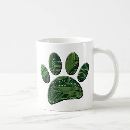 Dog Pawprint Circuit Board Coffee Mug