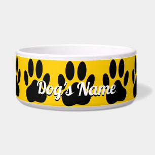 Dog Pawprint Custom Name Bowl