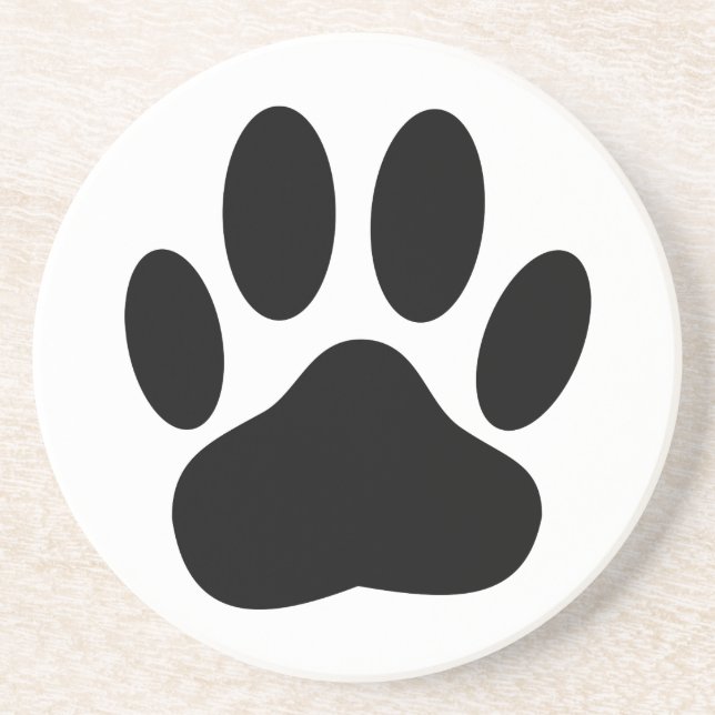 Dog Pawprint Drink Coaster (Front)