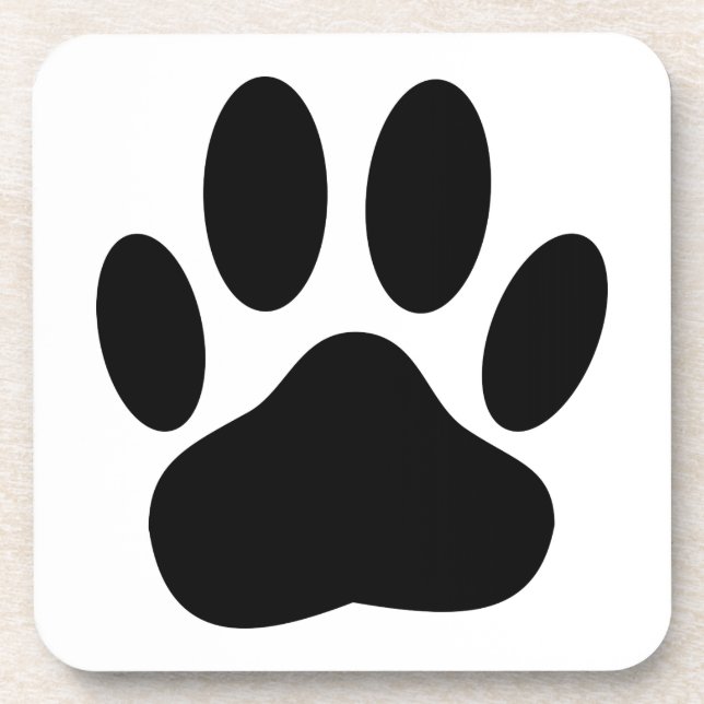Dog Pawprint Drink Coaster (Front)