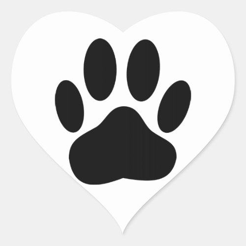 Dog Pawprint Heart Sticker