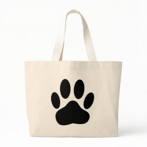 Dog Pawprint Large Tote Bag
