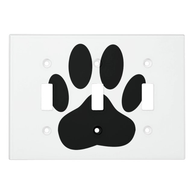 Dog Pawprint Light Switch Cover (Front)