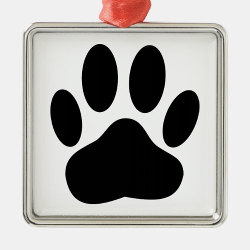 Dog Pawprint Metal Ornament