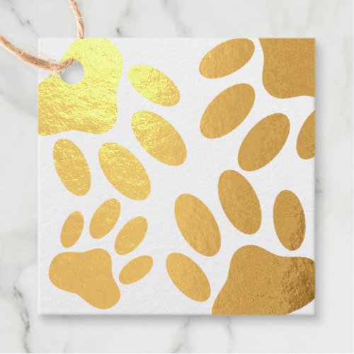 Dog Pawprint Pattern  Foil Favor Tags