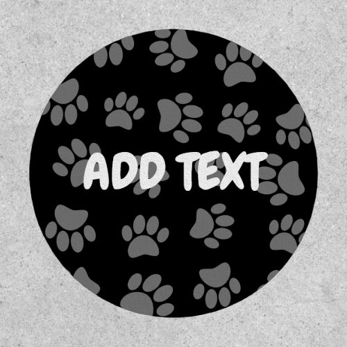 Dog Pawprint Pattern Personalized Text Patch