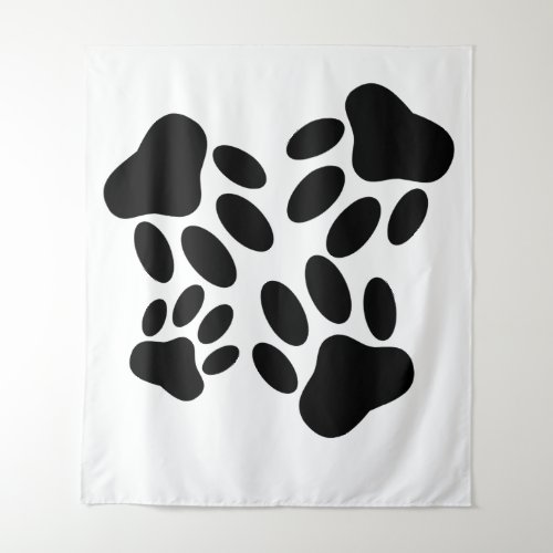 Dog Pawprint Pattern  Tapestry