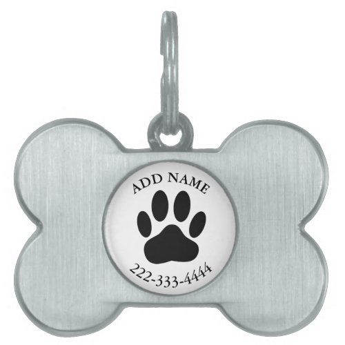 Dog Pawprint Pet ID Tag