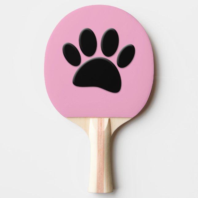 Dog Pawprint Pink Ping Pong Paddle (Front)