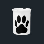 Dog Pawprint Pitcher<br><div class="desc">Cartoon dog pawprint in black.</div>