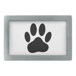 Dog Pawprint Rectangular Belt Buckle