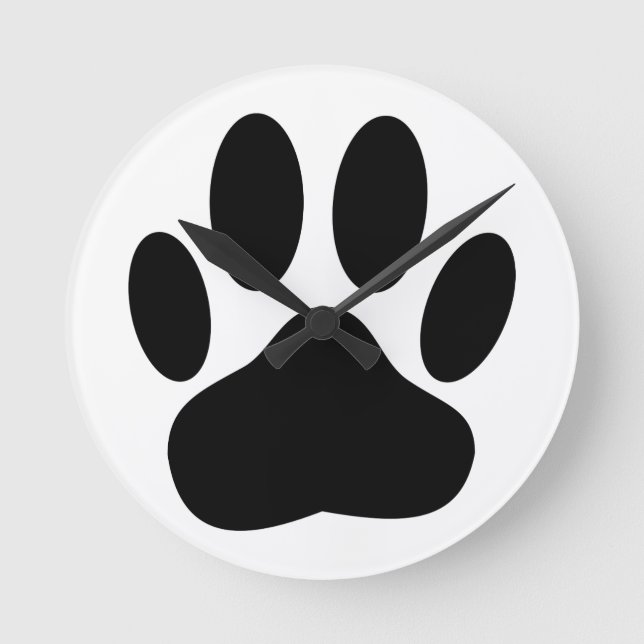 Dog Pawprint Round Clock (Front)
