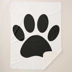 Dog Pawprint Sherpa Blanket
