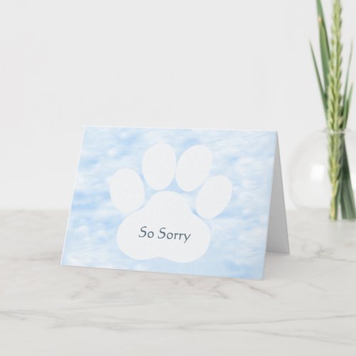 Dog Pawprint So Sorry Sympathy Card