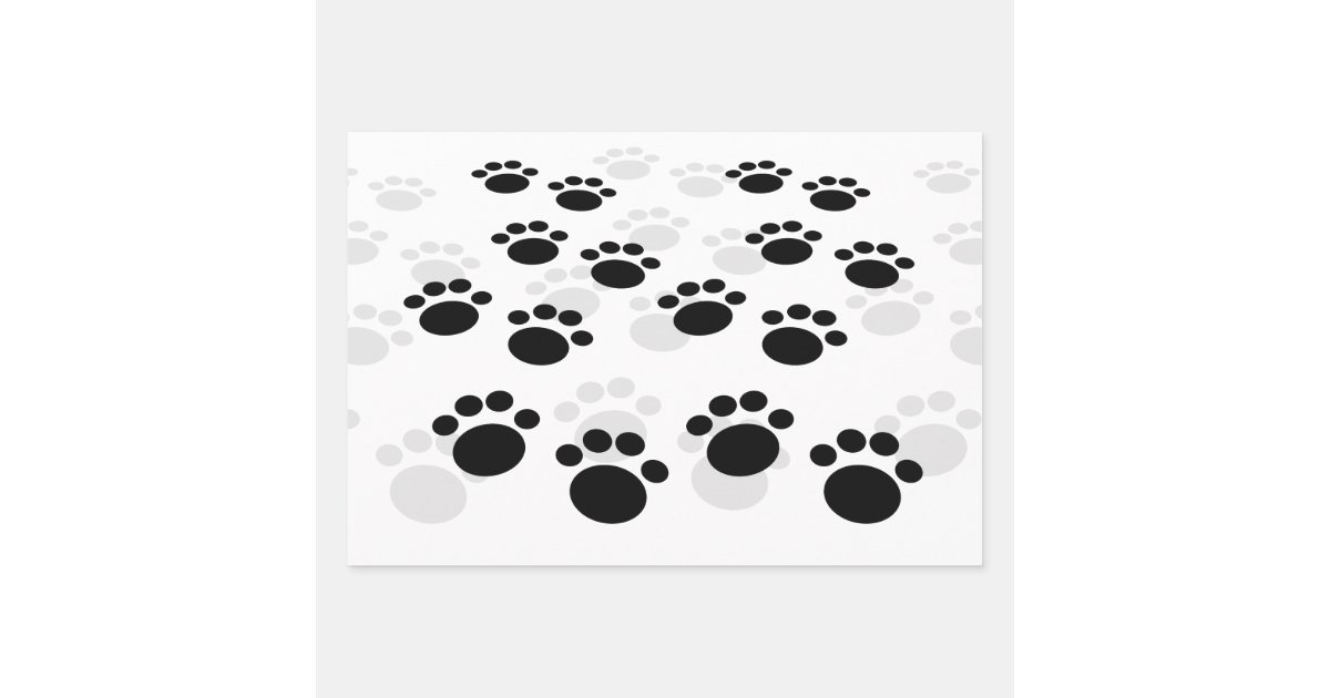 Border Collie and Paw Print Wrapping Paper Sheets