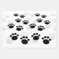 Dog Paw Print Pattern, Pink Wrapping Paper Sheets, Zazzle