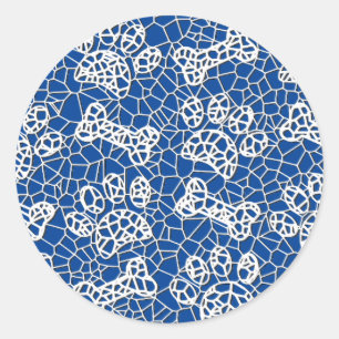 Dog Paws and Bones Faux Lace Art Print Classic Round Sticker