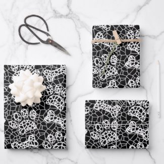 Dog Paws and Bones Faux Lace Art Print