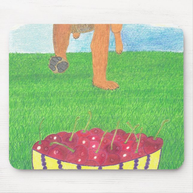 Dog paws and cherry mouse pad (Front)