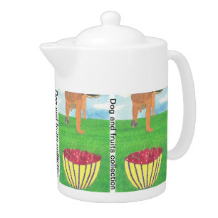 Dog paws and cherry teapot