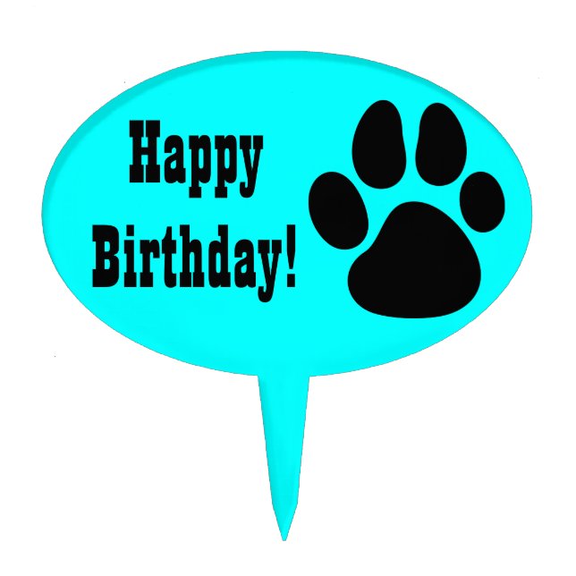 Dog Paws and Dog Bones Cake Topper (Front)