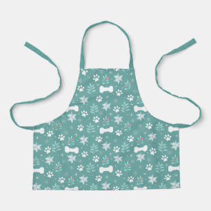 Dog Paws and Holiday Bones Pattern Apron