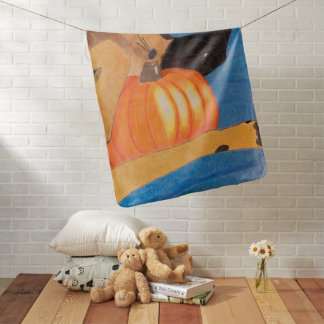 Dog paws and pumpkin blanket