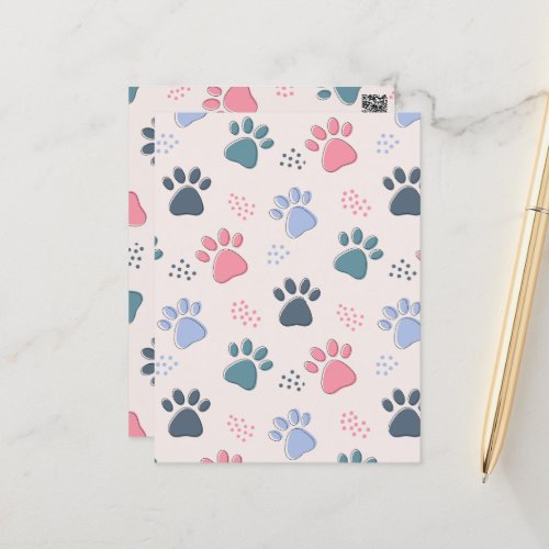 Dog Paws Animal Cute Pet Paws Gift For Pet Lovers Postcard