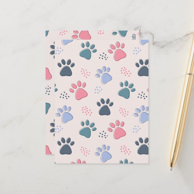 Dog Paws Animal Cute Pet Paws Gift For Pet Lovers Postcard (Front/Back In Situ)