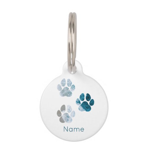 Dog Paws_ Beach Waves and Sand Beach Pets Name Pet ID Tag