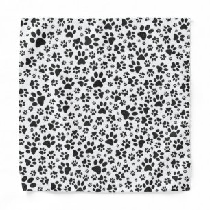 Dog Paws Black and White Polka Dot  Bandana