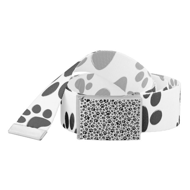 Dog Paws Black and White Polka Dot  Belt (Snake)