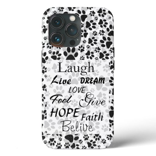 Dog Paws Black and White Polka Dot  Case-Mate iPho iPhone 13 Pro Case