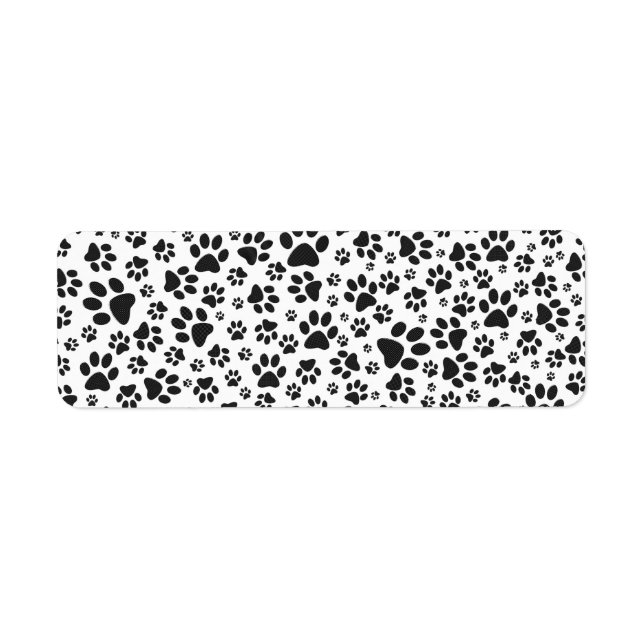 Dog Paws Black and White Polka Dot  Label (Front)