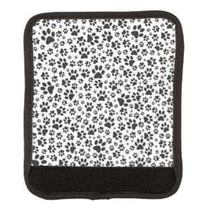Dog Paws Black and White Polka Dot  Luggage Handle Wrap