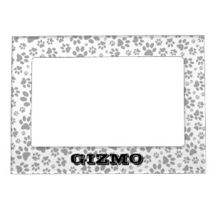 Dog Paws Black and White Polka Dot  Magnetic Frame
