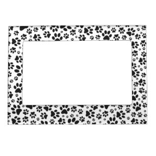 Dog Paws Black and White Polka Dot Magnetic Frame