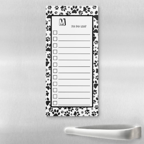 Dog Paws Black and White Polka Dot  Magnetic Notep Magnetic Notepad