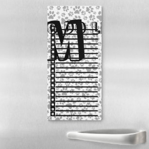 Dog Paws Black and White Polka Dot  Magnetic Notep Notepad
