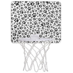 Dog Paws Black and White Polka Dot Mini Basketball Hoop