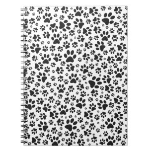Dog Paws Black and White Polka Dot  Notebook