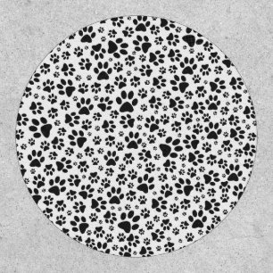Dog Paws Black and White Polka Dot  Patch