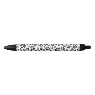 Dog Paws Black and White Polka Dot Pen