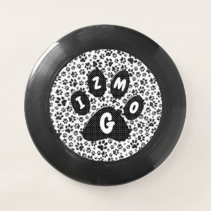 Dog Paws Black and White Polka Dot Wham-O Frisbee