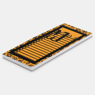Dog Paws Black & White Polka Dot on dahlia orange  Magnetic Notepad