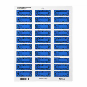 Dog Paws Black & White Polka Dot on tech blue Label