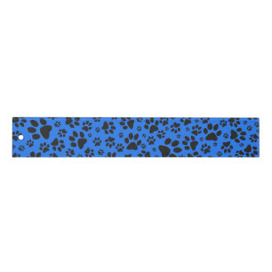 Dog Paws Black & White Polka Dot on tech blue Ruler