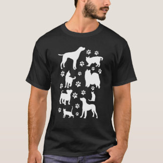 Dog Paws Cat Dog Cute Cats and Dogs T-Shirt