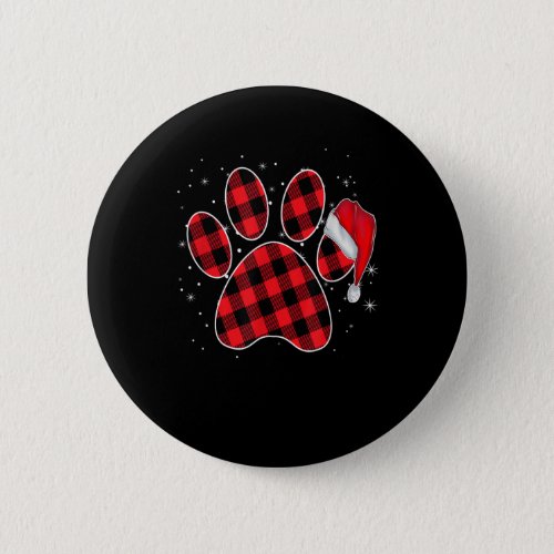 Dog Paws Christmas Funny Red Plaid Xmas Family Mat Button