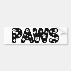Dog Paws Custom Text Bumper Sticker